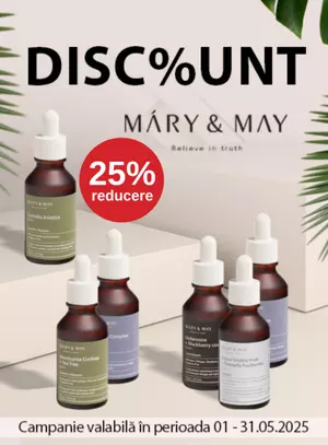 Promotie cu reducere 25% la Mary&May