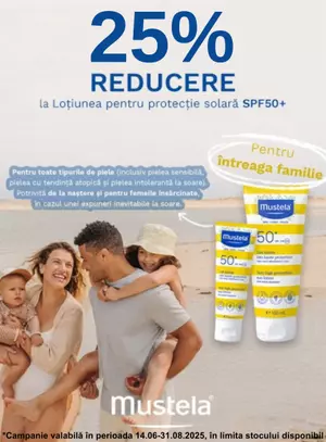 Promotie cu reducere 25% la Mustela