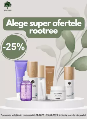 Promotie cu reducere 25% la Rootree