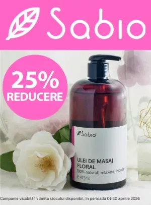 Promotie cu reducere 25% la Sabio