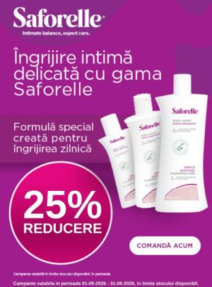 Promotie cu reducere 25% la Saforelle
