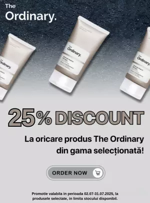 Promotie cu reducere 25% la The Ordinary
