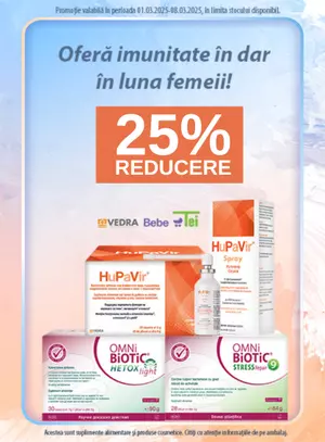 Promotie cu reducere 25% la Vedra si Omni Biotic