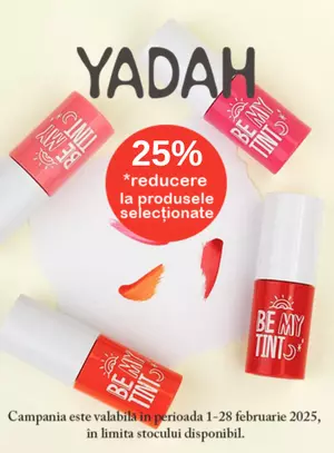 Promotie cu reducere 25% la Yadah