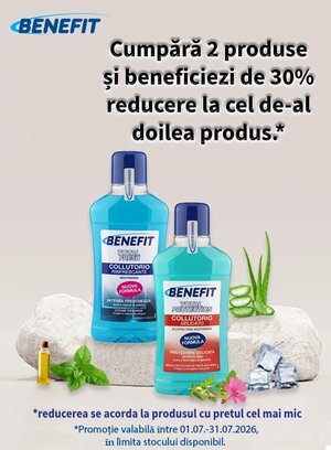 Promotie cu reducere 30% la al doilea produs Benefit