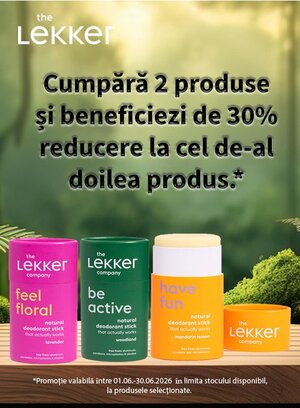 Promotie cu reducere 30% la al doilea produs Lekker