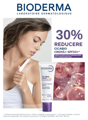 Promotie cu reducere 30% la Bioderma CicaBio