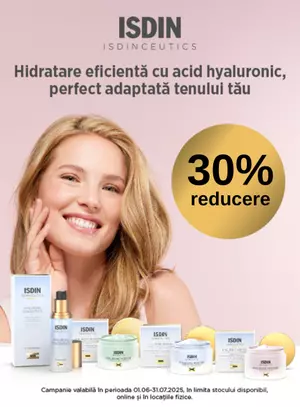 Promotie cu reducere 30% la Isdin
