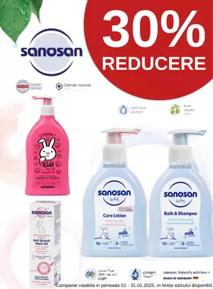 Promotie cu reducere 30% la Sanosan