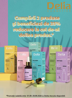 Promotie cu reducere 35% la al doilea produs Delia