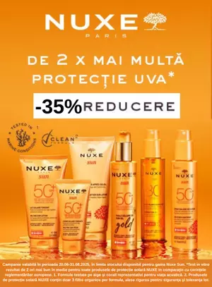 Promotie cu reducere 35% la Nuxe Sun