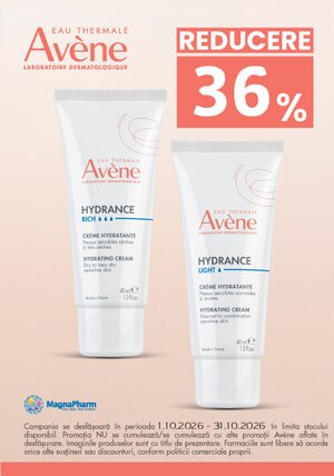 Promotie cu reducere 36% la Avene Hydrance