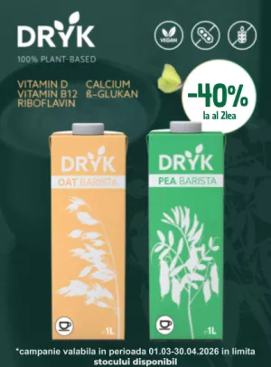 Promotie cu reducere 40% la al doilea produs DRYK