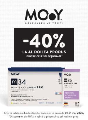 Promotie cu reducere 40% la al doilea produs Molecules of Youth