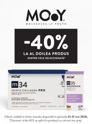 Promotie cu reducere 40% la al doilea produs Molecules of Youth