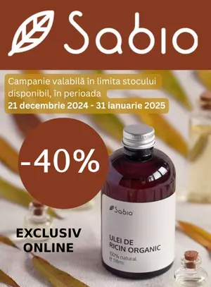 Promotie cu reducere 40% la Sabio