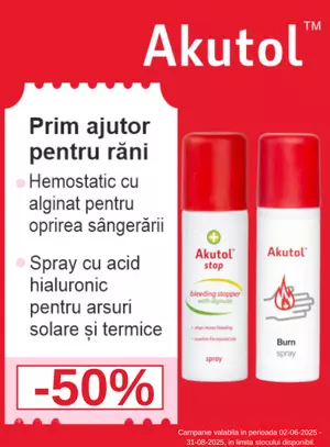 Promotie cu reducere 50% la Akutol