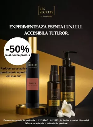 Promotie cu reducere 50% la al doilea produs Equivalenza