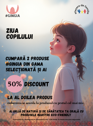 Promotie cu reducere 50% la al doilea produs Gingia