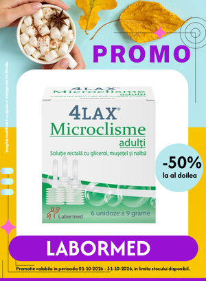 Promotie cu reducere 50% la al doilea produs identic Labormed