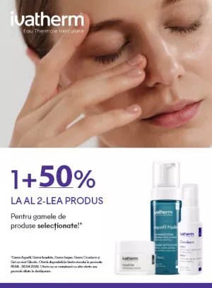 Promotie cu reducere 50% la al doilea produs Ivatherm
