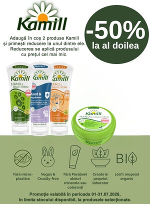 Promotie cu reducere 50% la al doilea produs Kamil