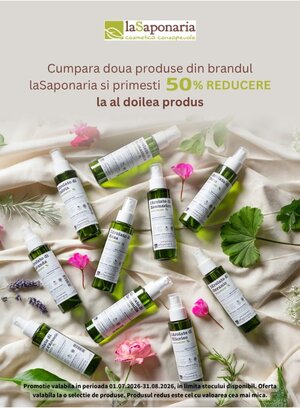 Promotie cu reducere 50% la al doilea produs La Saponaria