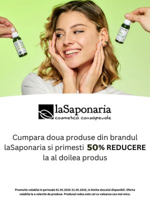 Promotie cu reducere 50% la al doilea produs La Saponaria