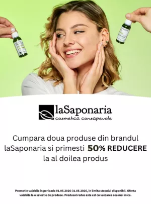 Promotie cu reducere 50% la al doilea produs La Saponaria