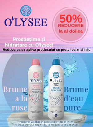 Promotie cu reducere 50% la al doilea produs O'lyse