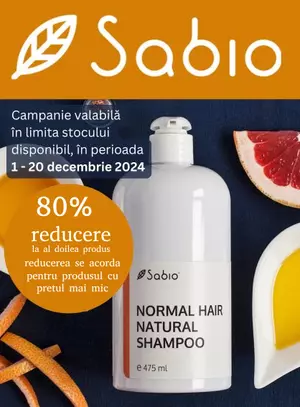 Promotie cu reducere 80% la al doilea produs Sabio