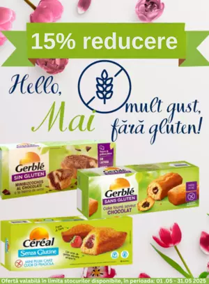 Promotie cu reducere de 15% la Abonett, Balviten, Bauckhof, Bio Junior, Cereal si Gerble