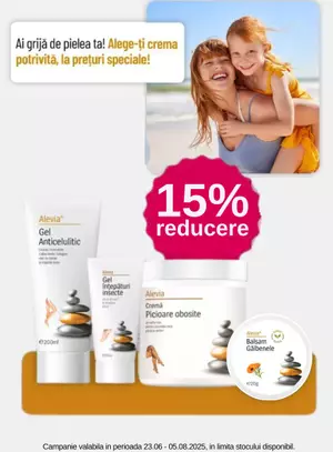 Promotie cu reducere de 15% la Alevia