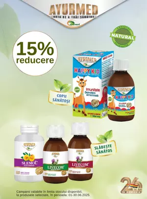 Promotie cu reducere de 15% la Ayurmed