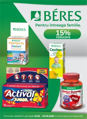 Promotie cu reducere de 15% la Beres