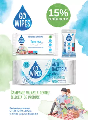 Promotie cu reducere de 15% la Gowipes