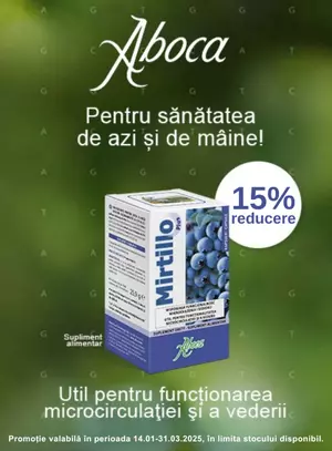 Promotie cu reducere de 15% la Mirtillo Plus