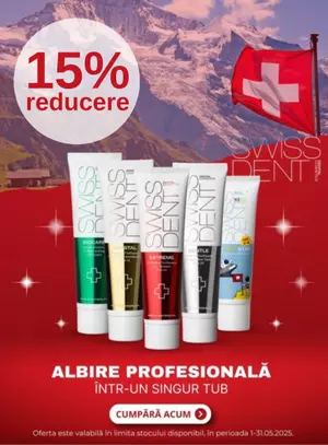 Promotie cu reducere de 15% la Swissdent