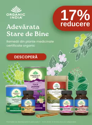 Promotie cu reducere de 17% la Organic india