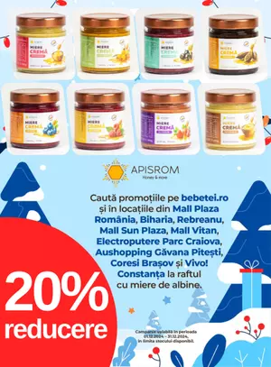 Promotie cu reducere de 20% la Apisrom