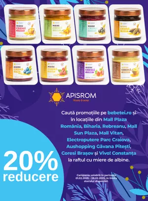 Promotie cu reducere de 20% la Apisrom