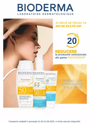 Promotie cu reducere de 20% la Bioderma Photoderm