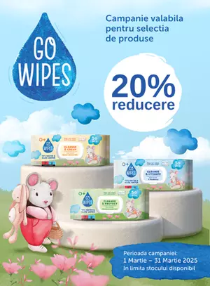 Promotie cu reducere de 20% la Go Wipes