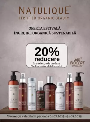 Promotie cu reducere de 20% la Natulique