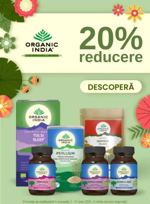 Promotie cu reducere de 20% la Organic India