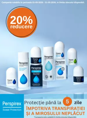 Promotie cu reducere de 20% la Perspirex