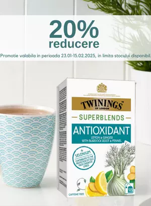 Promotie cu reducere de 20% la Twinings