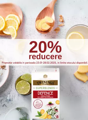 Promotie cu reducere de 20% la Twinings Defence