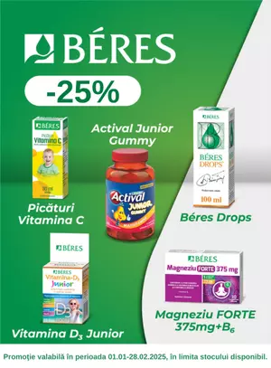 Promotie cu reducere de 25% la Beres