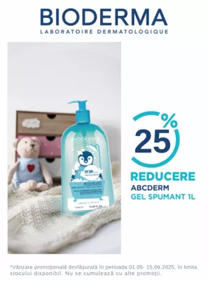 Promotie cu reducere de 25% la Bioderma ABCderm